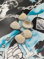 Подвеска в форме морской ракушки "Гребешок" серебристая