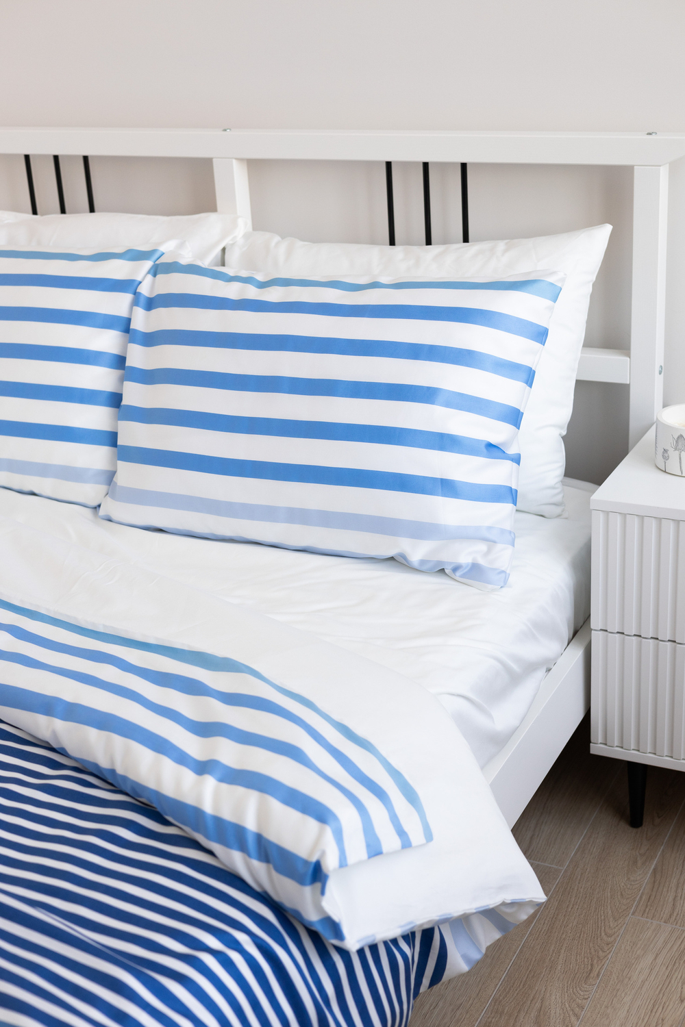 METAPHOR Комплект постельного белья, сатин бело-синий