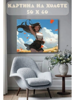 Картина на стену 40 X 50 Аниме девушка