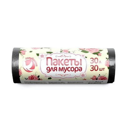 Пакеты для мусора ГОЛУБУШКА, 30л, 30шт