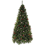 Елка «Венская» 240 см, ПВХ+Леска, ягоды и шишки (1498 веток)