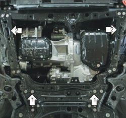 Защита картера Двигателя, КПП. 2 мм, Сталь. для Lexus NX 200 2014-2021 MOTODOR.05007