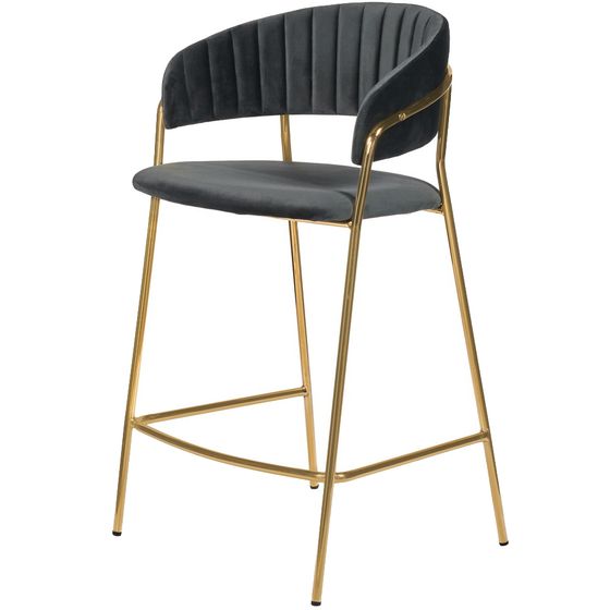 Полубарный стул Turin чёрный с золотыми ножками