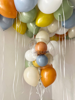 Воздушные шары эвкалипт/оранжевый закат/горчичный/песок/пыльно голубой№4367