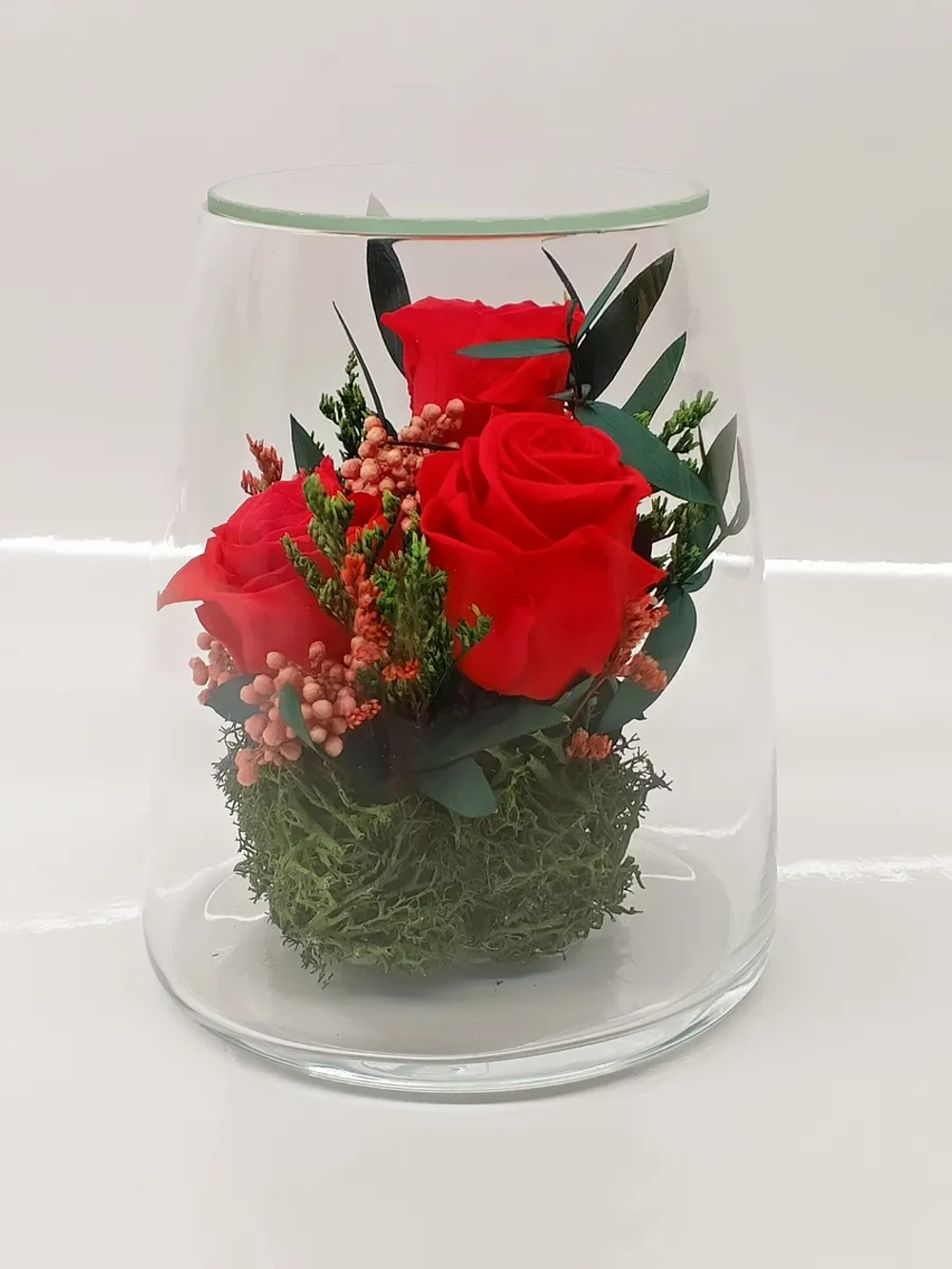 натуральные кустовые пионы в стекле, вакуум*