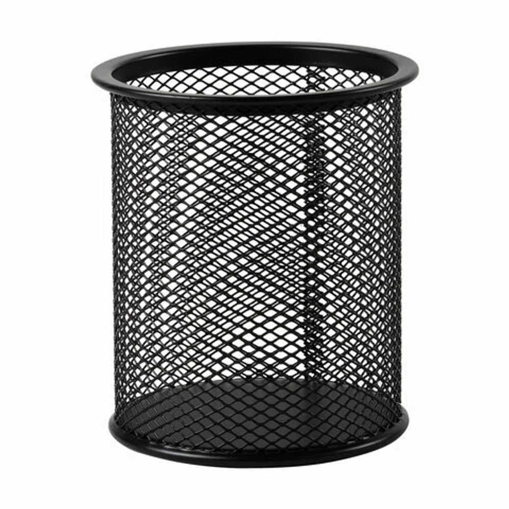 Подставка-органайзер BRAUBERG "Germanium", металлическая, круглое основание, 100х89 мм, черная, 231940