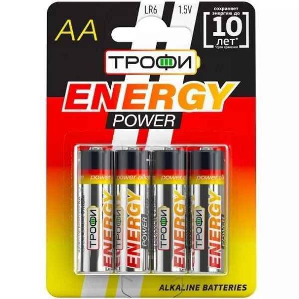 Батарейка алкалиновая Трофи LR6-4BL ENERGY POWER 4шт