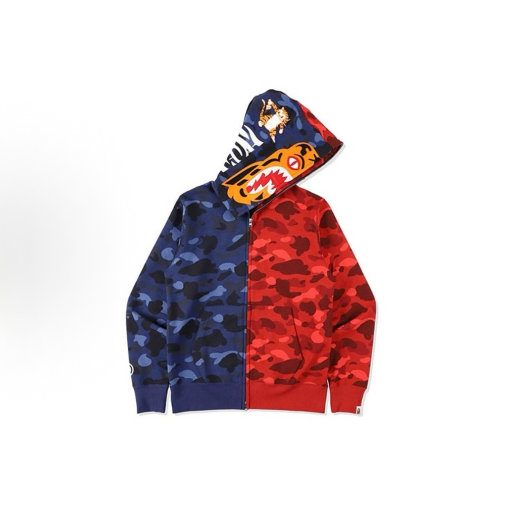 Зип Худи A Bathing Ape Bape Split Camo Shark