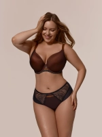 Трусы бразилиана c высокой талией MOON черная охра