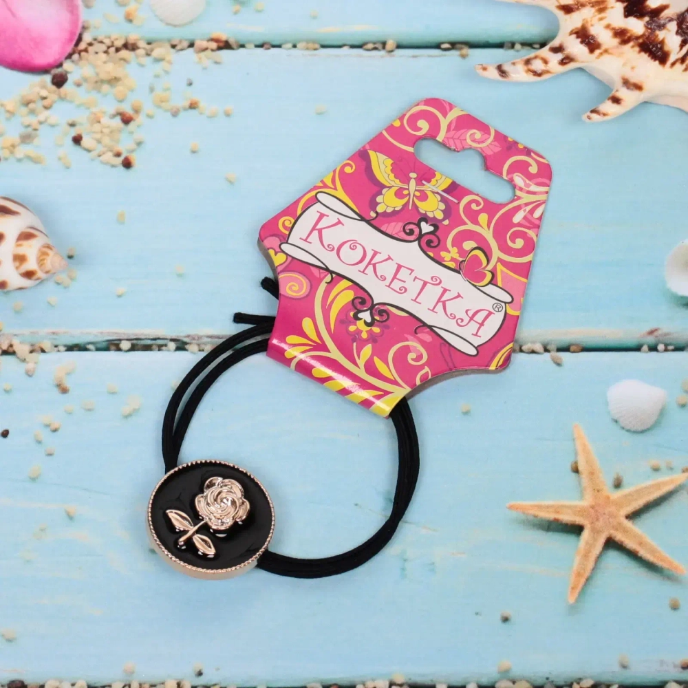 Резинка для волос 1шт «Кокетка - Aks Bambina», роза, микс 2 цвета, d-5см