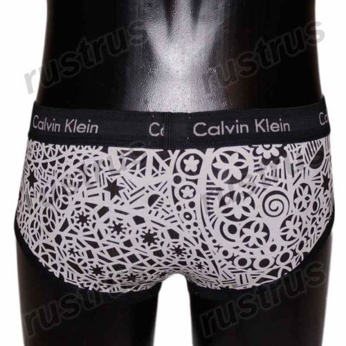 Мужские трусы брифы белые с черной резинкой Calvin Klein CK00480