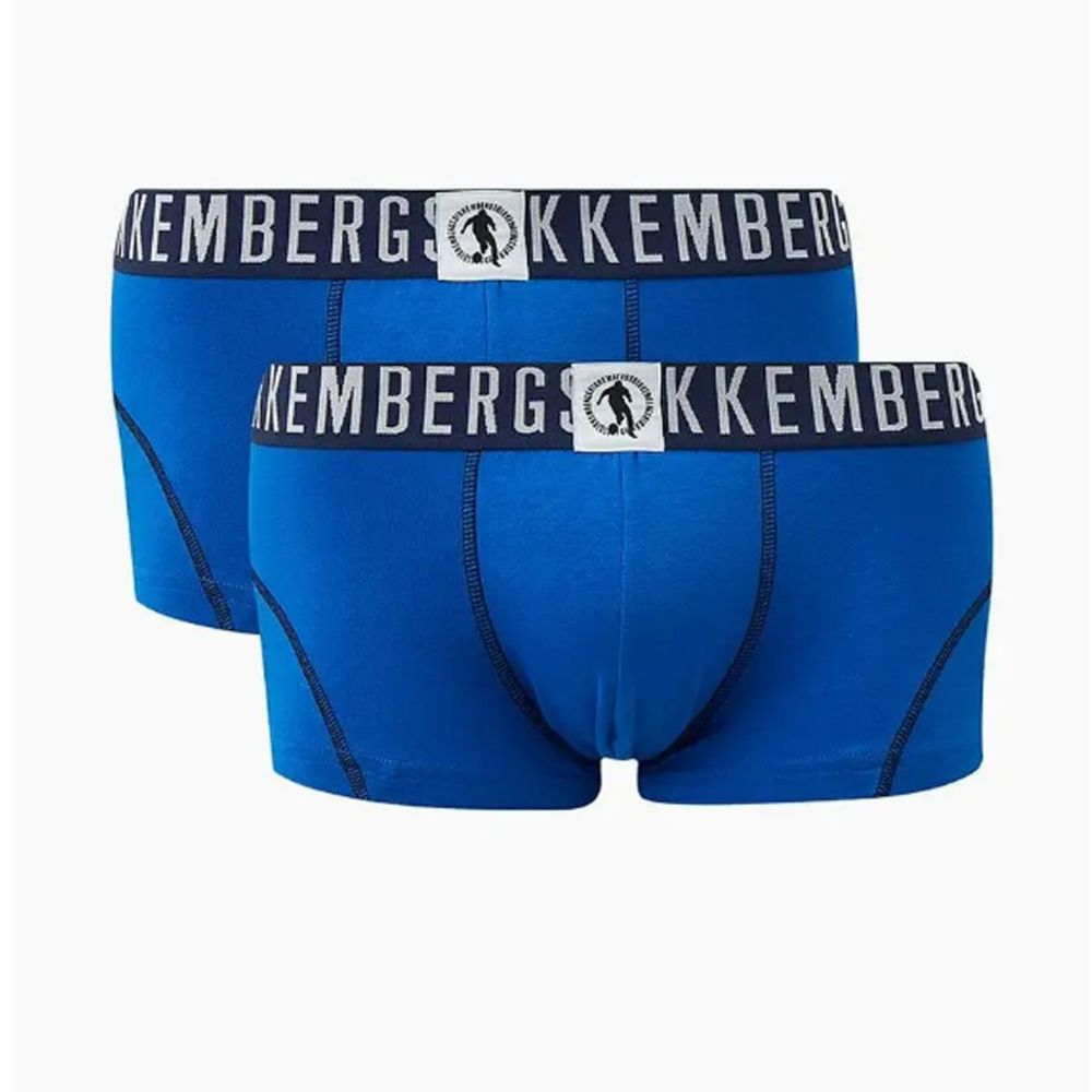 Мужские трусы хипсы набор 2 в 1 синие  Bikkembergs BKK1UTR06BI0054