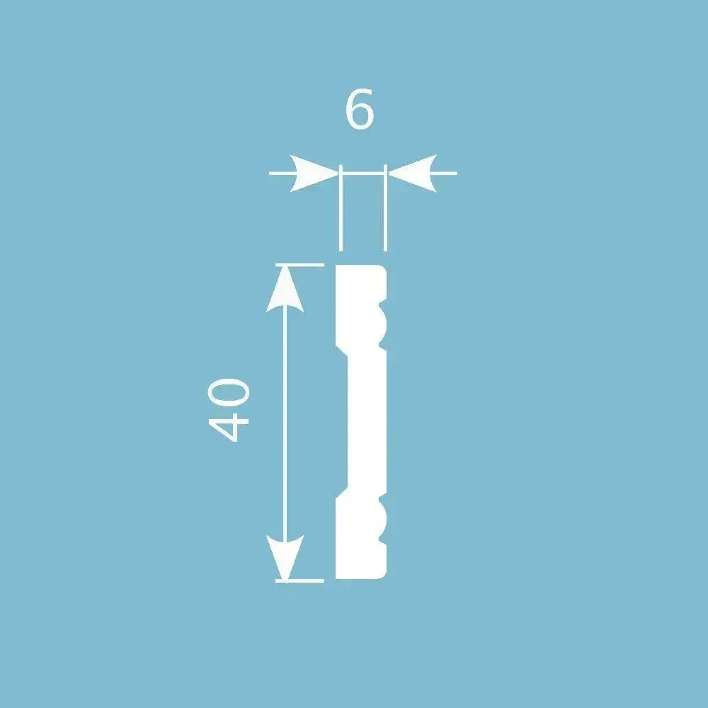 Молдинг 40х6х2000мм. Экополимер Cosca MX015