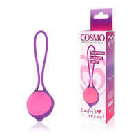 Фиолетово-розовый вагинальный шарик 3,4см Bior Toys Cosmo CSM-23078