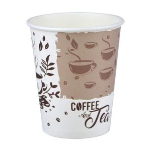 Стакан Казахстан бумажный однослойный COFFEE & TEA 250 мл 50 шт/уп 35 уп/кор