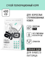 AJO Cat Sterile / Сухой корм Айё для Активных Стерилизованных кошек с высоким содержанием белка с Индейкой и уткой 400г