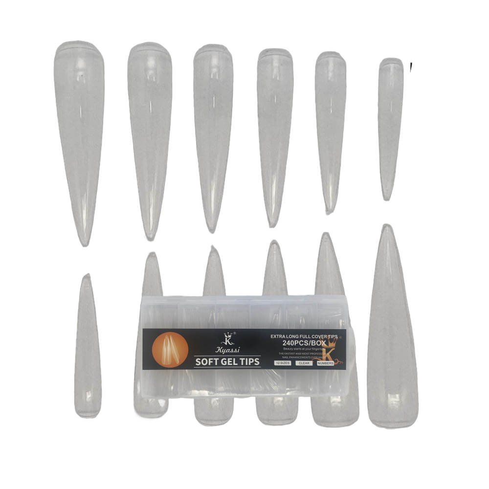 Типсы KYASSI гелевые 240шт SOFT GEL TIPS