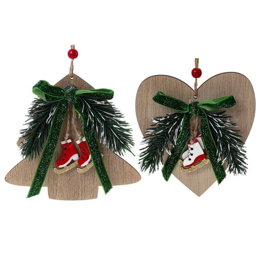 GAEM Изделие декоративное подвесное "Ёлка/Сердце", L12 W2,5 H12 см, 2в.