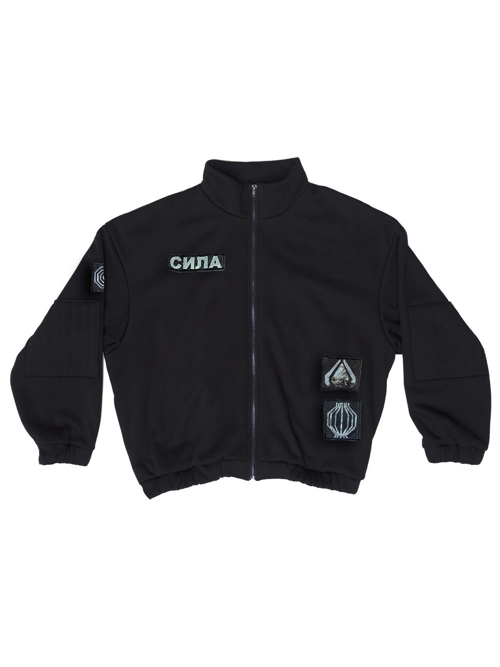 Толстовка "Пацанская" с нашивками. Черная