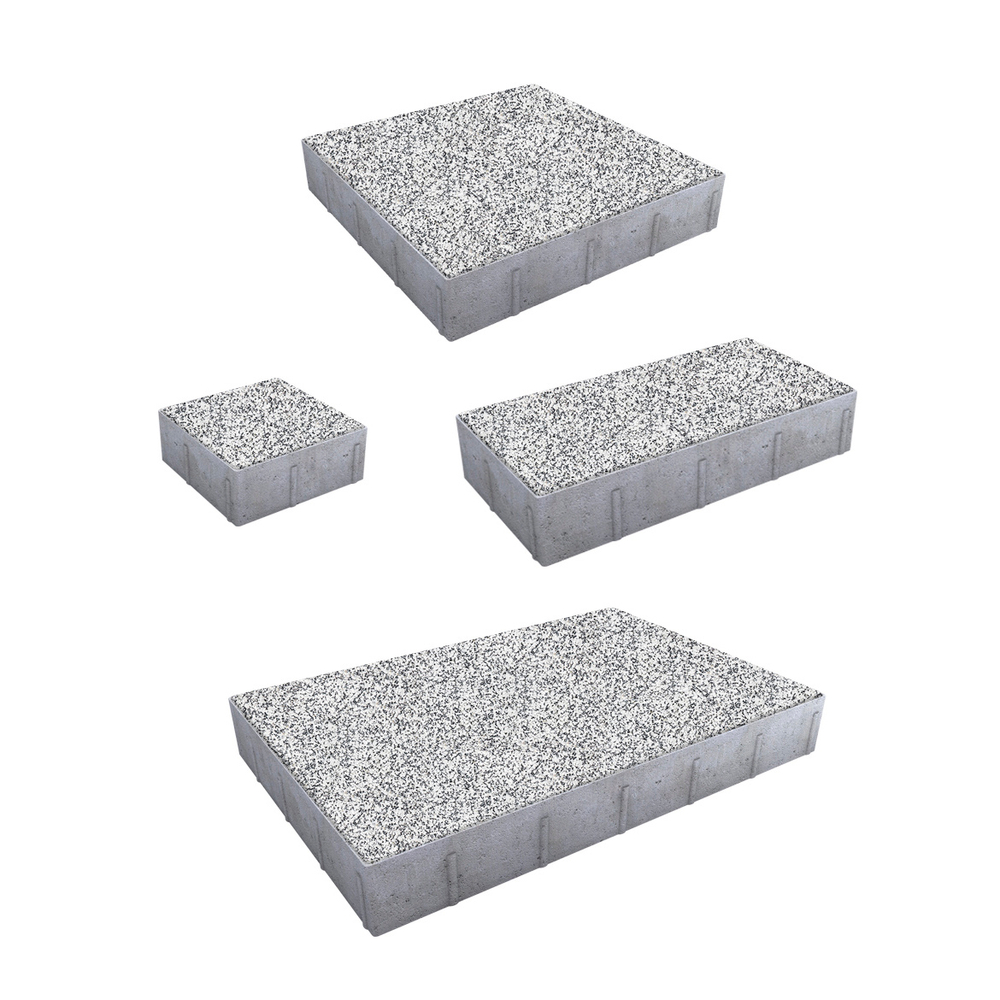 Тротуарная плитка ГРАНДО - Стоунмикс Белый с черным, комплект из 4 видов плит