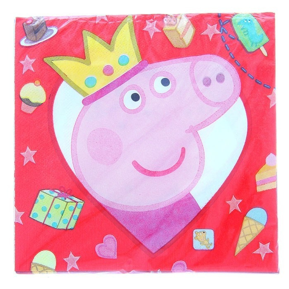 Салфетки "Свинка Пеппа" 12 шт 33 см