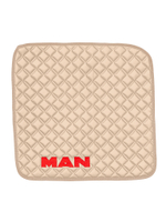 Ковры MAN TGX с 1-м ящиком (автомат) (экокожа, бежевый, бежевый кант, красная вышивка)