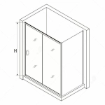 Душевой уголок RGW Passage PA-76-1B (PA-016B+Z-060-2B) 170x80 350876178-14 стекло прозрачное/профиль черный