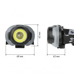 Фонарь налобный светодиодный ЭРА GB-710 Криптон, на батарейках, 3 режима, 5 Вт, СОВ, 3хААА