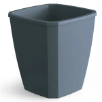 Кашпо для цветов пластиковое 2,4л «Лаунж» с дренажной вставкой чернильно-серое С371ЧСЕР
