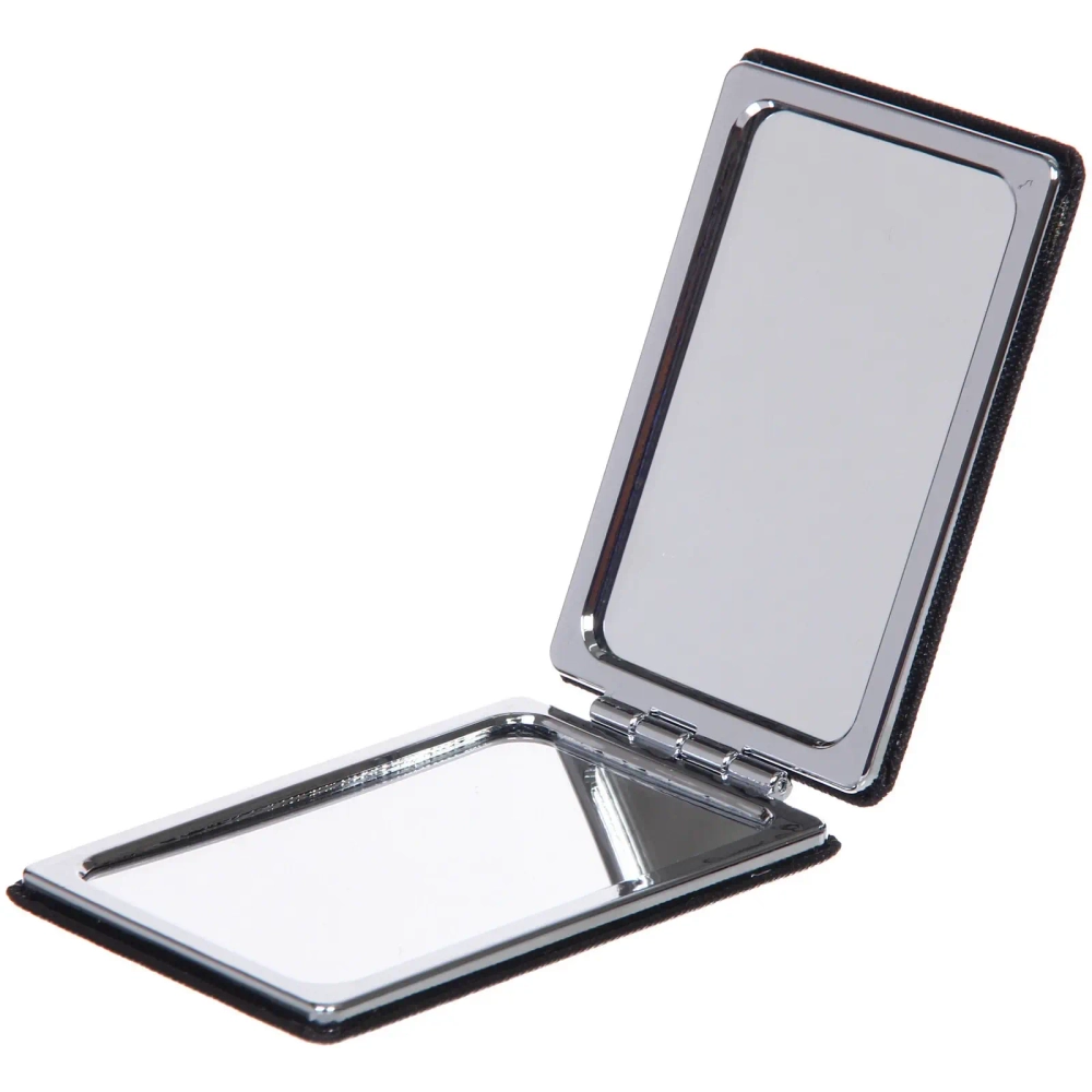 Зеркало косметическое двойное «ФРАТЕЛЛИ», прямоугольник, цвет черный, 9*6см (пакет с подвесом)