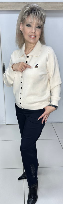 Темно-синие брюки-джоггеры на резинке со стразовым принтом