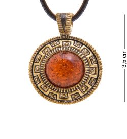 AM-3365 Подвеска «Жетон Пряжка» (латунь, янтарь)