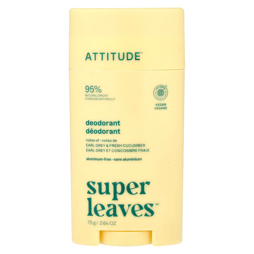 ATTITUDE, Super Leaves™, дезодорант-стик, эрл грей и свежий огурец, 75 г (2,64 унции)