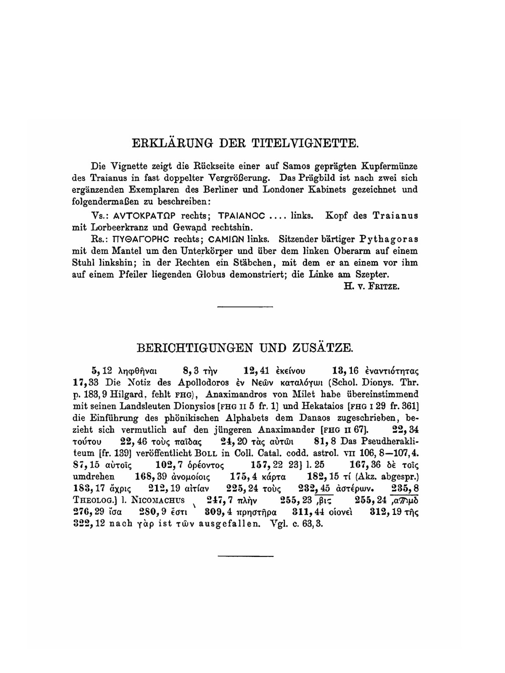 Die Fragmente der Vorsokratiker. Band 1 | H. Diels