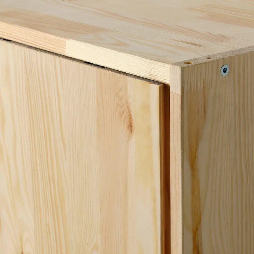 Шкаф с раздвижными дверями - IKEA IVAR/ИВАР ИКЕА, 60х30х80 см, под беленый дуб