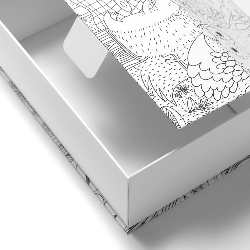 IKEA SKOGSDUVA  (ИКЕА СКОГСДУВА)  -  Коробка, рисунок/мультиколор, 25x17x8,5 см