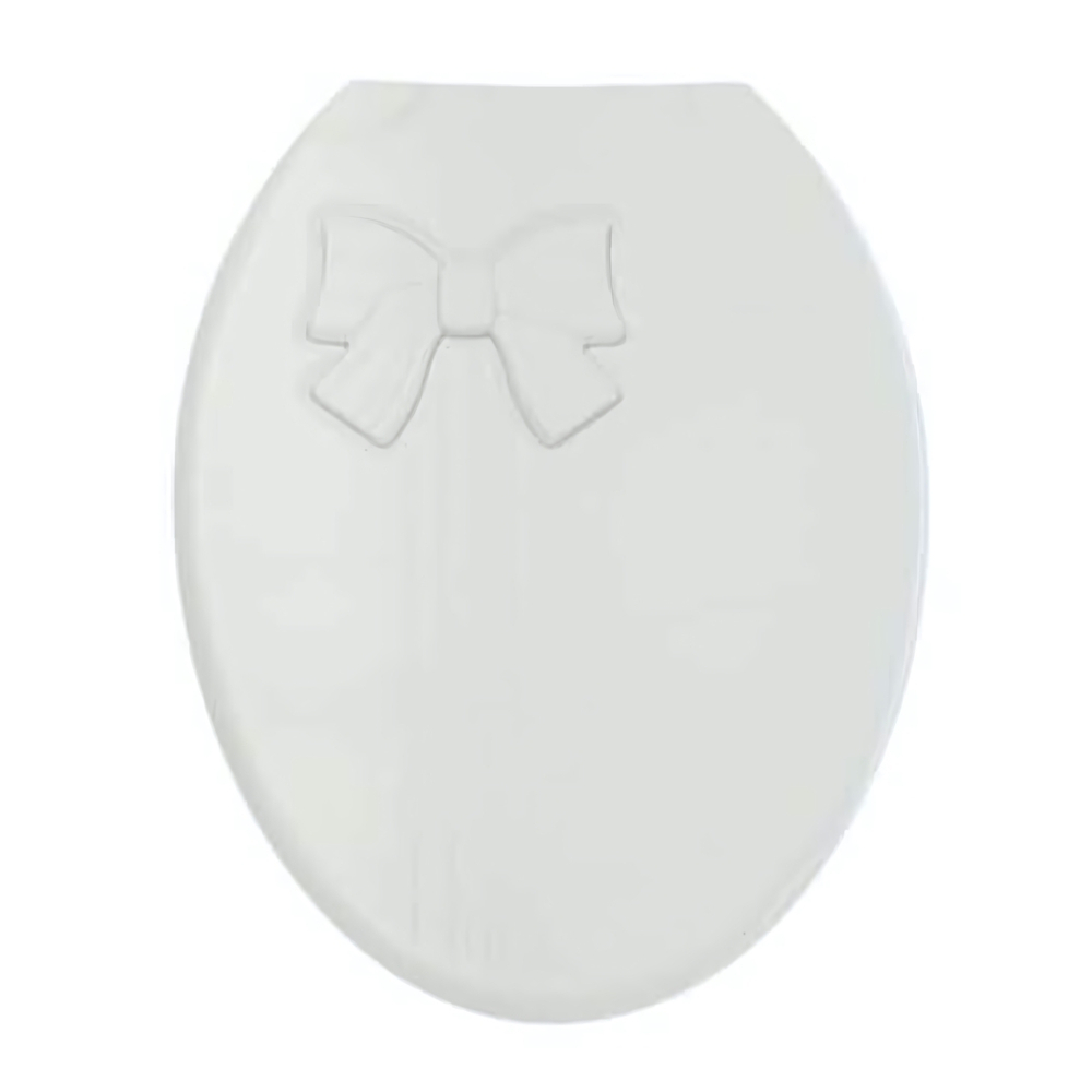 Крышка унитаза "КОМФОРТ ЛЮКС", белый / белый бант РП-811