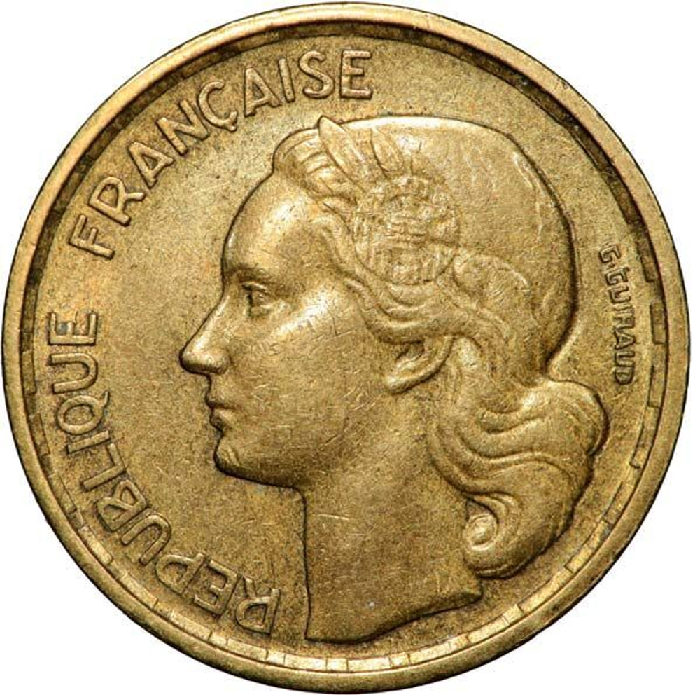 France, 10 Francs 1955 - Guiraud, AU