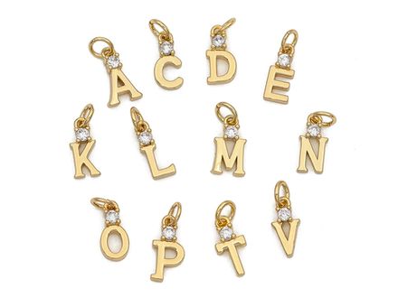 Подвески-буквы "Letter" с фианитом (в ассортименте)