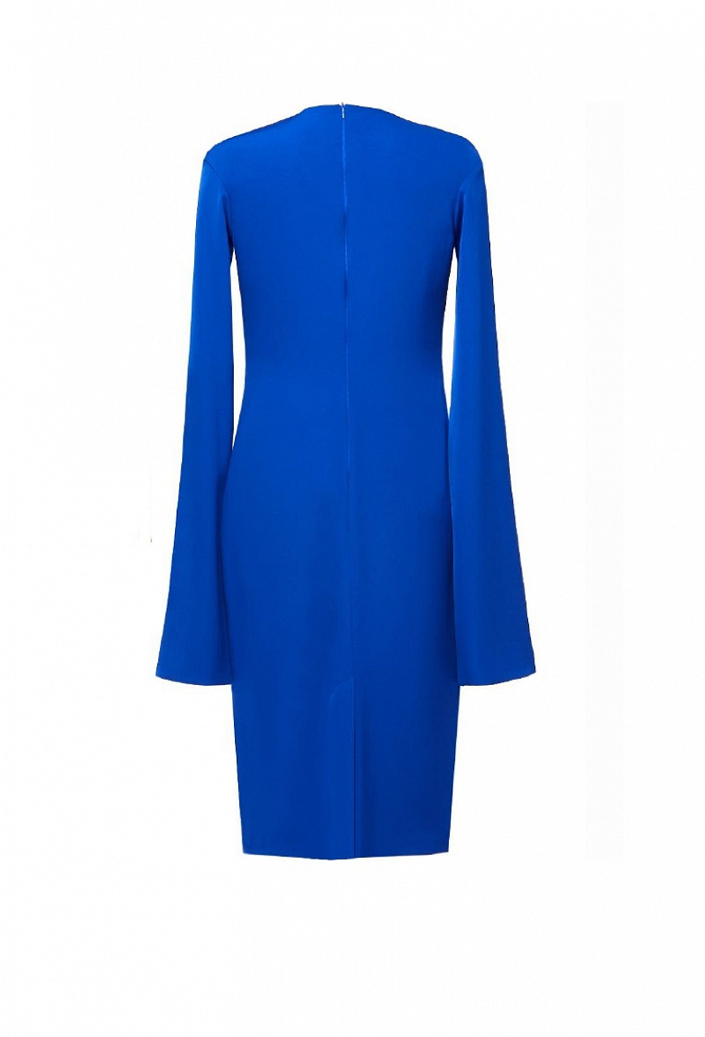 Платье прямого кроя со складками на горловине синее 20-01-19FW