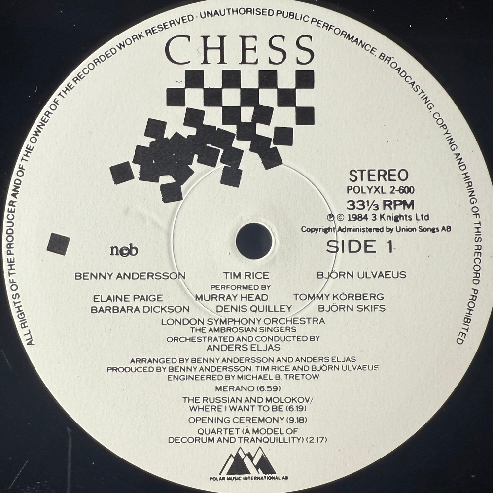 Мюзикл Шахматы 2LP (Скандинавия 1984г.)