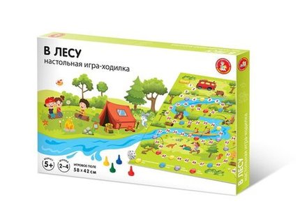 Игра с фишками 580*420 мм "В лесу" в коробке 5+