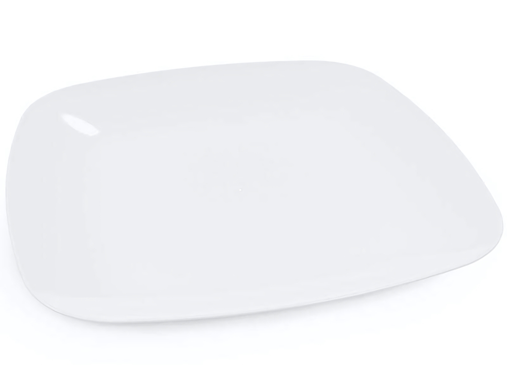 Тарелка пластиковая белая Квадро плоская