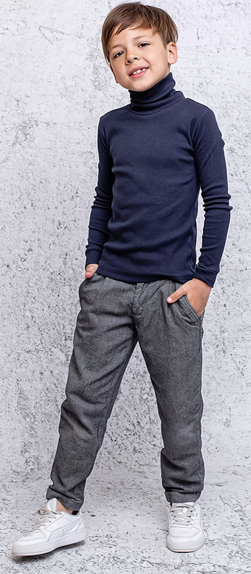 Водолазка для мальчиков 010_ШБ дл.рукав синий р.122 (Батик)