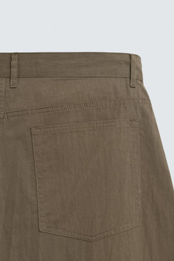 ZARA БРЮКИ CURVED FIT, ХАКИ