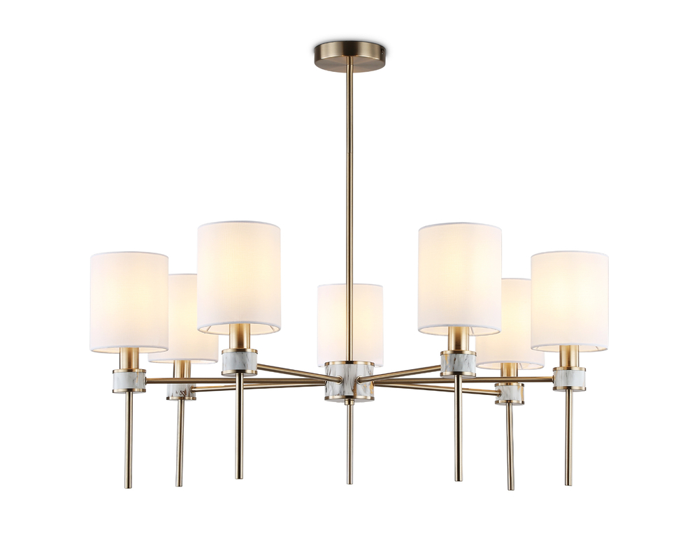 Светильник подвесной LH72373/7 DBS/WH темная латунь/белый E14/7 max 40W D840*720