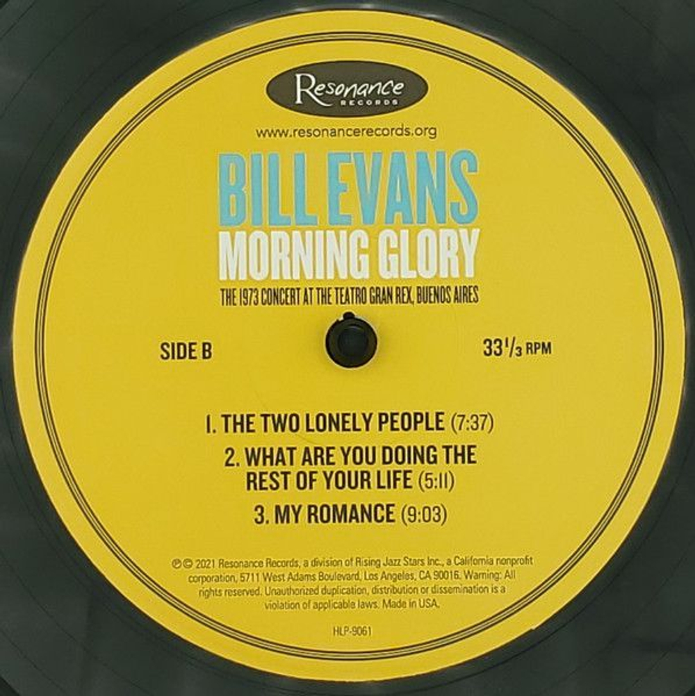 Bill Evans - Morning Glory: The 1973 Concert At The Teatro Gran Rex, Buenos Aires виниловая пластинка