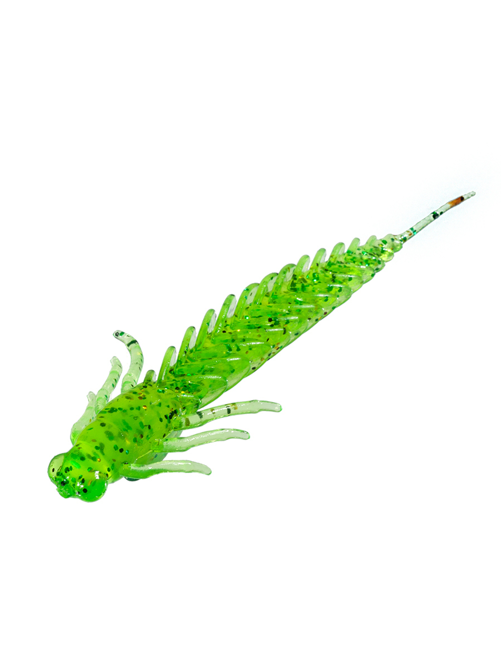 Приманка ZUB-LARVA  60мм(2,4")-7шт, (цвет 351) шартрез с блестками