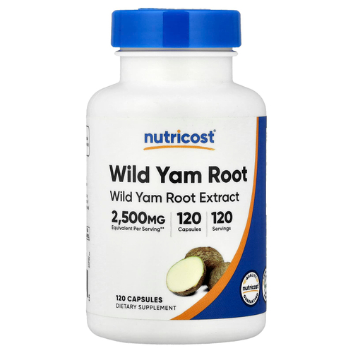 Nutricost, корень дикого ямса, 120 капсул (125 мг в 1 капсуле)