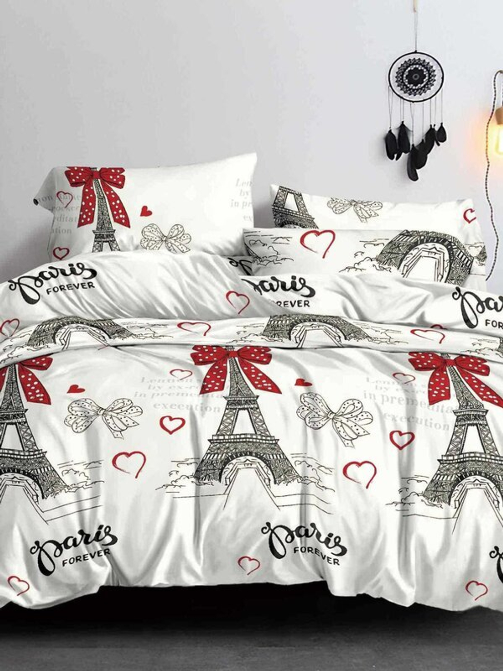 Постельное белье 2,0 полисатин Павлайн Париж с бантиком (ПТ) 12244-04